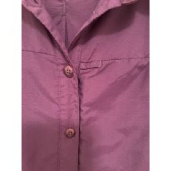 REI PURPLE WOMEN'S SZ 1X  BUTTON UP LONG SLEEVE TOP ZIPPER POCKETS 💯% TACTEL SH - Picture 11 of 16
